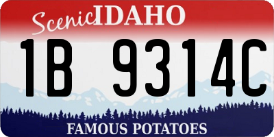 ID license plate 1B9314C