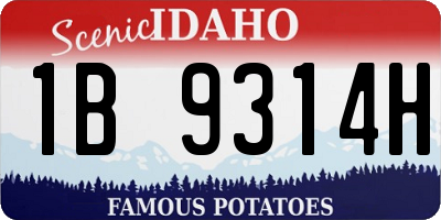 ID license plate 1B9314H