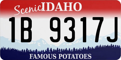 ID license plate 1B9317J