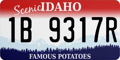 ID license plate 1B9317R