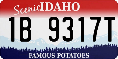 ID license plate 1B9317T