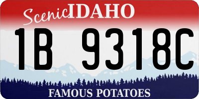 ID license plate 1B9318C