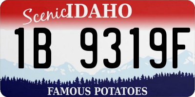 ID license plate 1B9319F