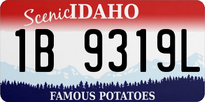 ID license plate 1B9319L