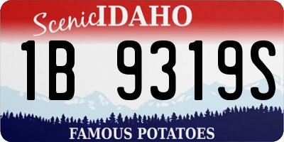 ID license plate 1B9319S