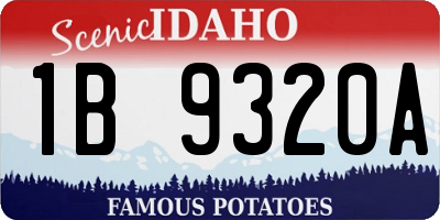 ID license plate 1B9320A