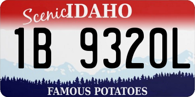 ID license plate 1B9320L