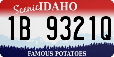 ID license plate 1B9321Q