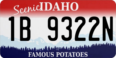 ID license plate 1B9322N