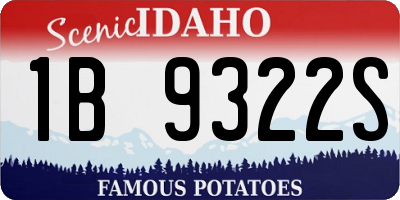 ID license plate 1B9322S
