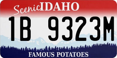 ID license plate 1B9323M