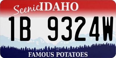 ID license plate 1B9324W