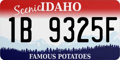 ID license plate 1B9325F