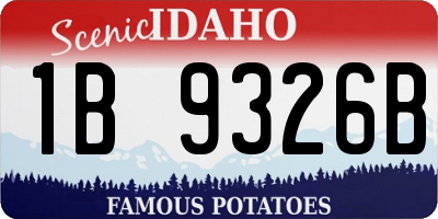 ID license plate 1B9326B