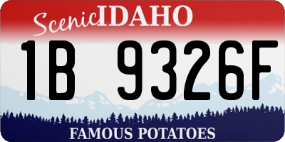 ID license plate 1B9326F