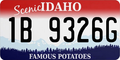 ID license plate 1B9326G