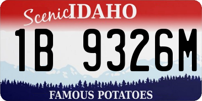 ID license plate 1B9326M