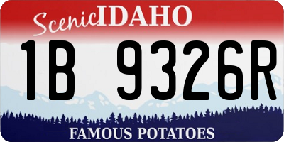 ID license plate 1B9326R