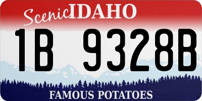 ID license plate 1B9328B