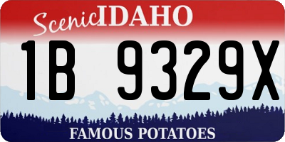 ID license plate 1B9329X