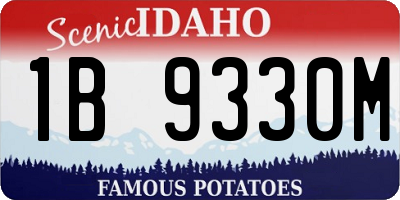 ID license plate 1B9330M