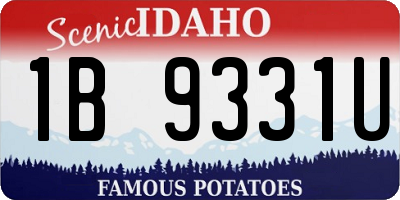 ID license plate 1B9331U