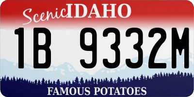 ID license plate 1B9332M