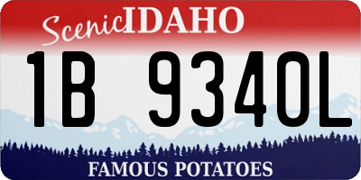 ID license plate 1B9340L