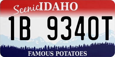ID license plate 1B9340T