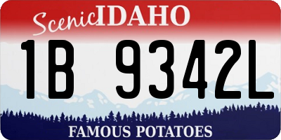 ID license plate 1B9342L