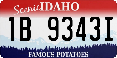 ID license plate 1B9343I