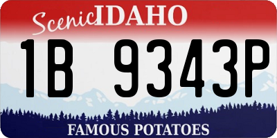 ID license plate 1B9343P