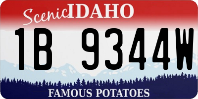 ID license plate 1B9344W