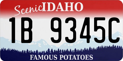 ID license plate 1B9345C