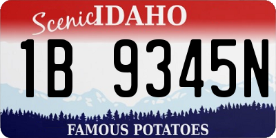 ID license plate 1B9345N
