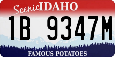 ID license plate 1B9347M