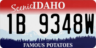 ID license plate 1B9348W