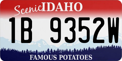 ID license plate 1B9352W