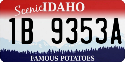 ID license plate 1B9353A