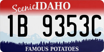 ID license plate 1B9353C