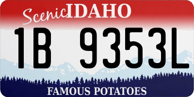 ID license plate 1B9353L