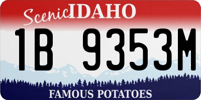 ID license plate 1B9353M