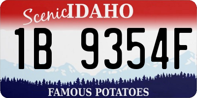 ID license plate 1B9354F
