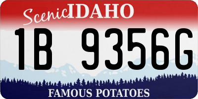 ID license plate 1B9356G