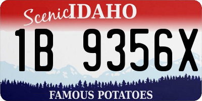 ID license plate 1B9356X