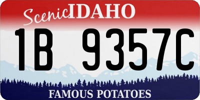 ID license plate 1B9357C