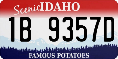 ID license plate 1B9357D