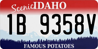 ID license plate 1B9358V