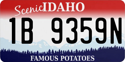 ID license plate 1B9359N