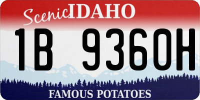 ID license plate 1B9360H